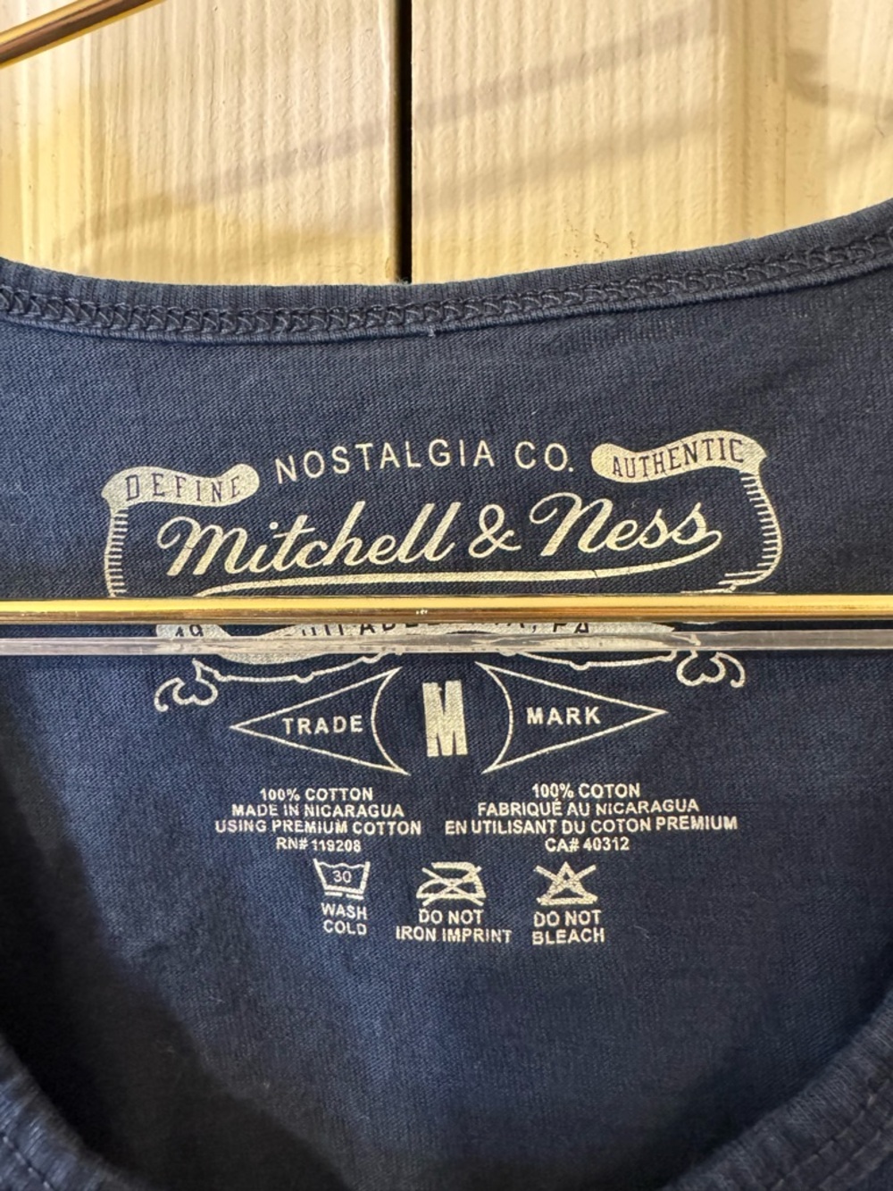 Mitchell & Ness Navy Crewneck Tank with White Logo Print - Picture 2 of 3